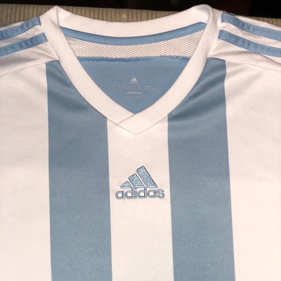 adidas Shirts Adidas Soccer Shirt Blue And White Mens Xl Poshmark
